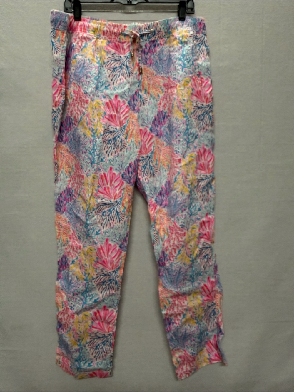 Lilly Pulitzer 100% Linen Pull On Pants - size XL